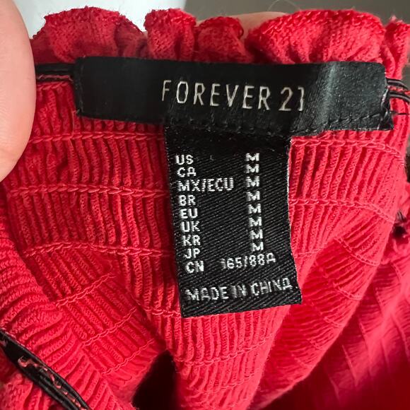 Red Smocked‎ Babydoll Tank Top Y2K Cottagecore 90s Retro Small - Picture 3 of 5